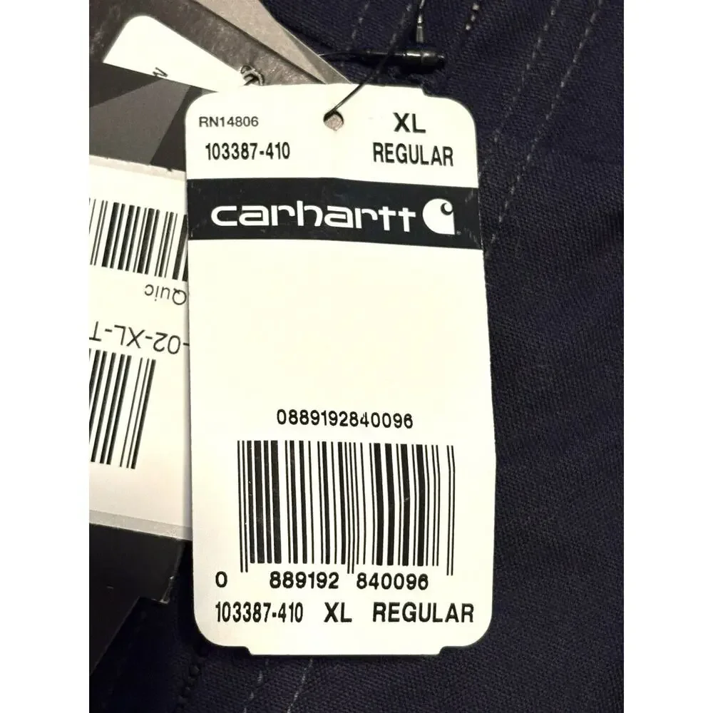 Carhartt 103387 XL Rain Defender FR Flame Resistant Quick Duck Vest Navy Regular